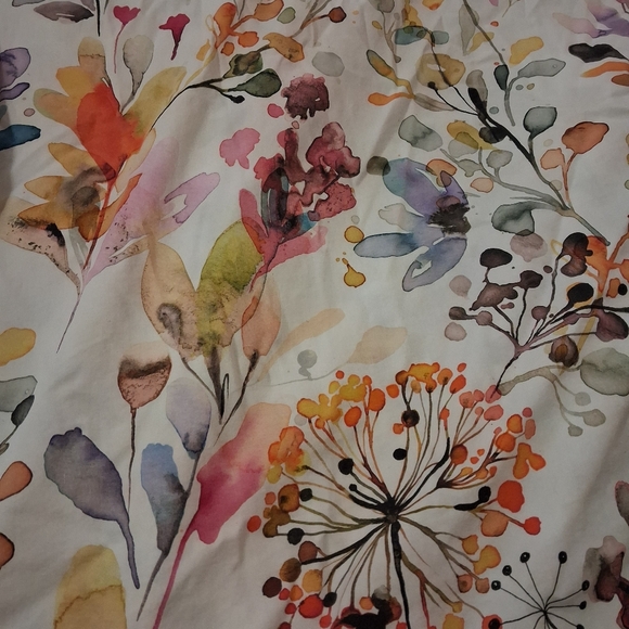 Spoonflower Queen Duvet Cover Wild Grasses Water Color Floral Cotton - Picture 4 of 5